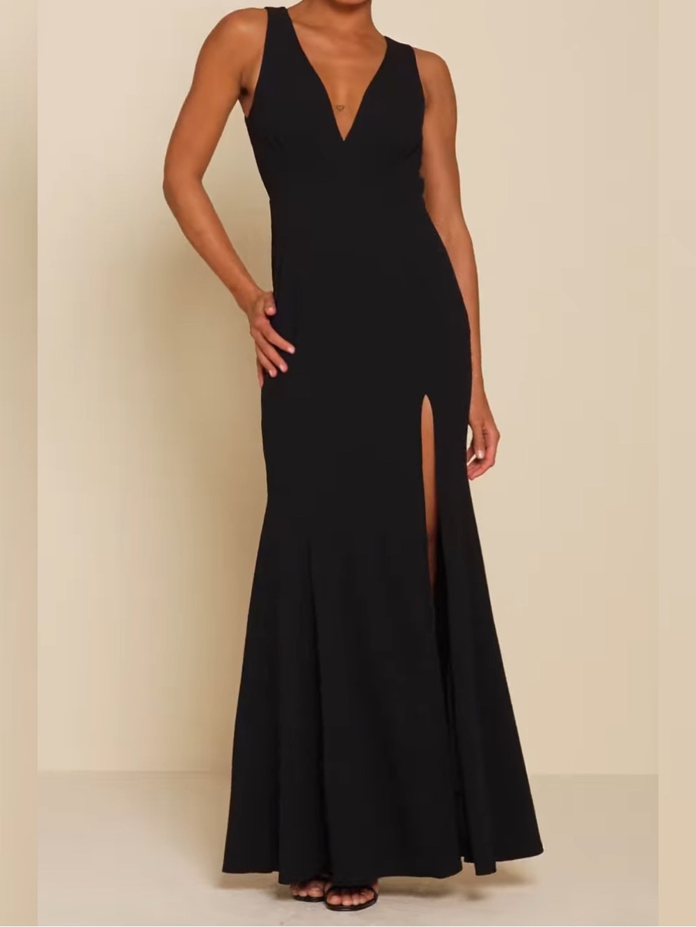 Lulus Black Halter Neckline Sleeveless Mermaid Maxi Prom Formal Dress Small